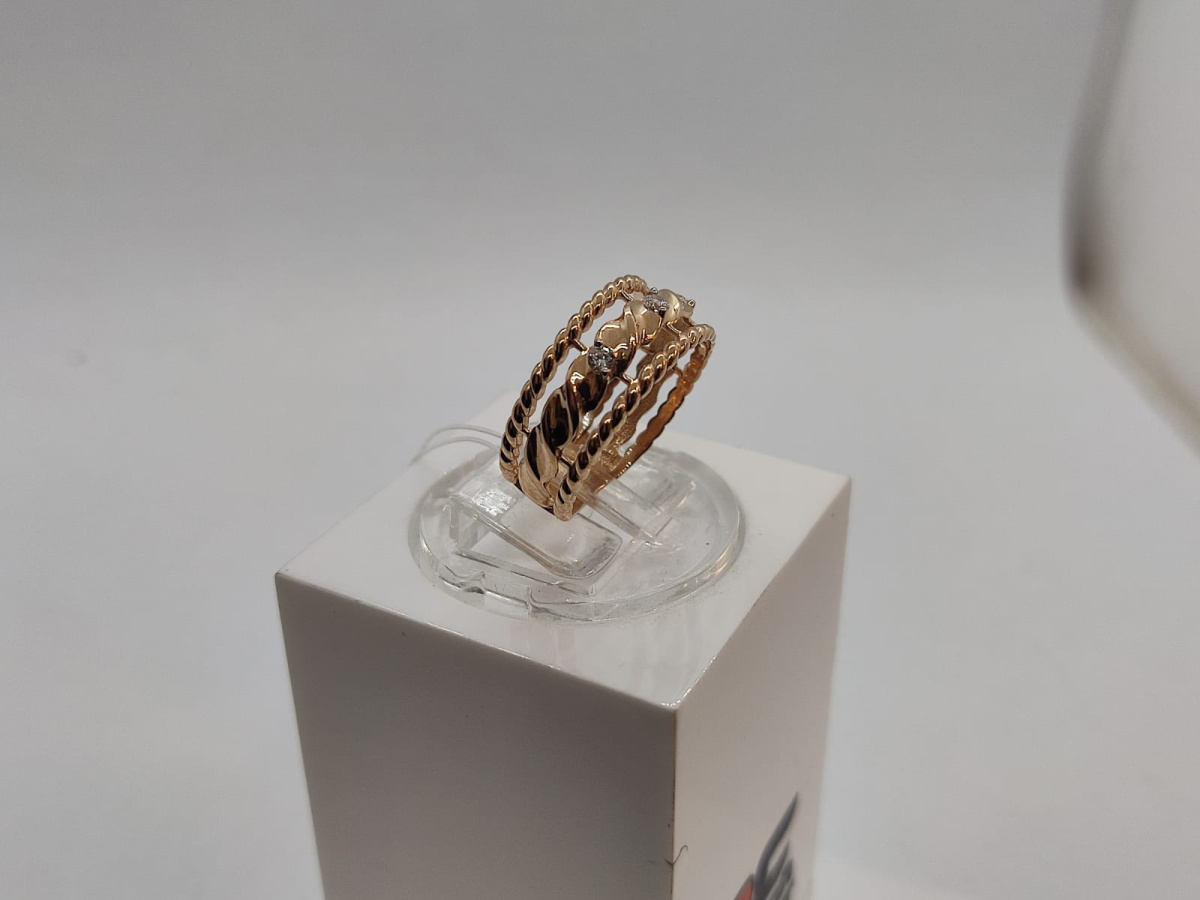 КОЛЬЦО С КАМНЯМИ (Au 585)