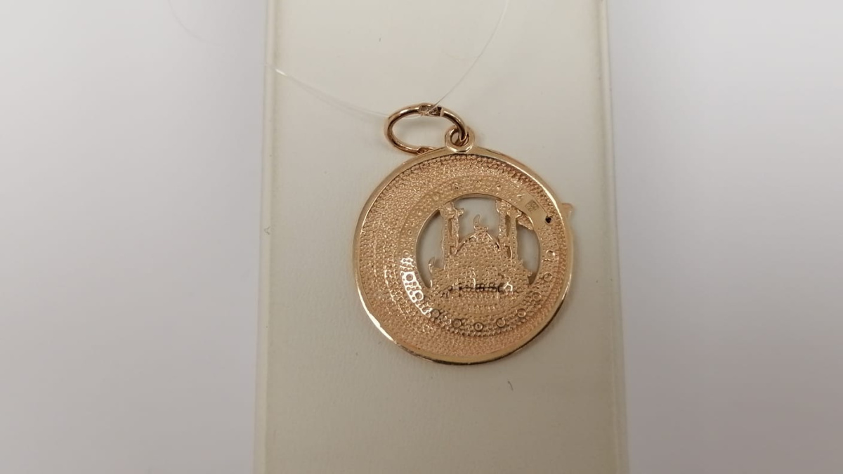 031709/ф ПОДВЕСКА МЕЧЕТЬ с камнем (Au 585)