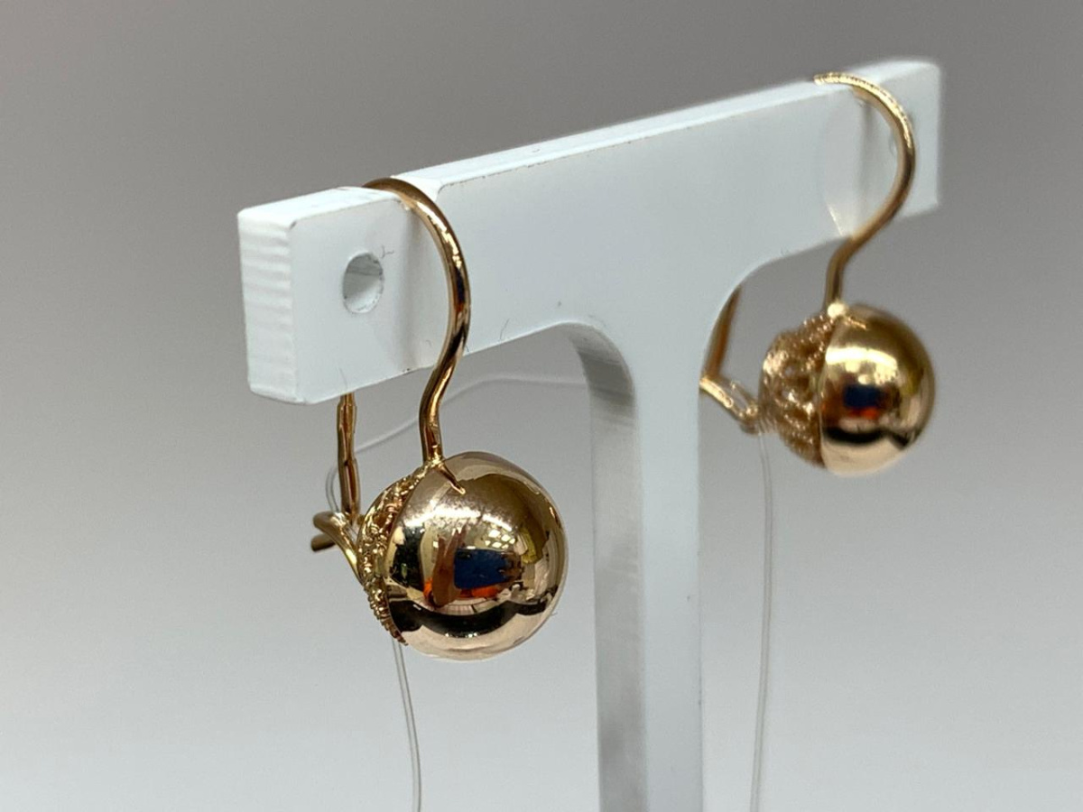 2612 СЕРЬГИ ПЕТЕЛЬКА без камня (Au 585)