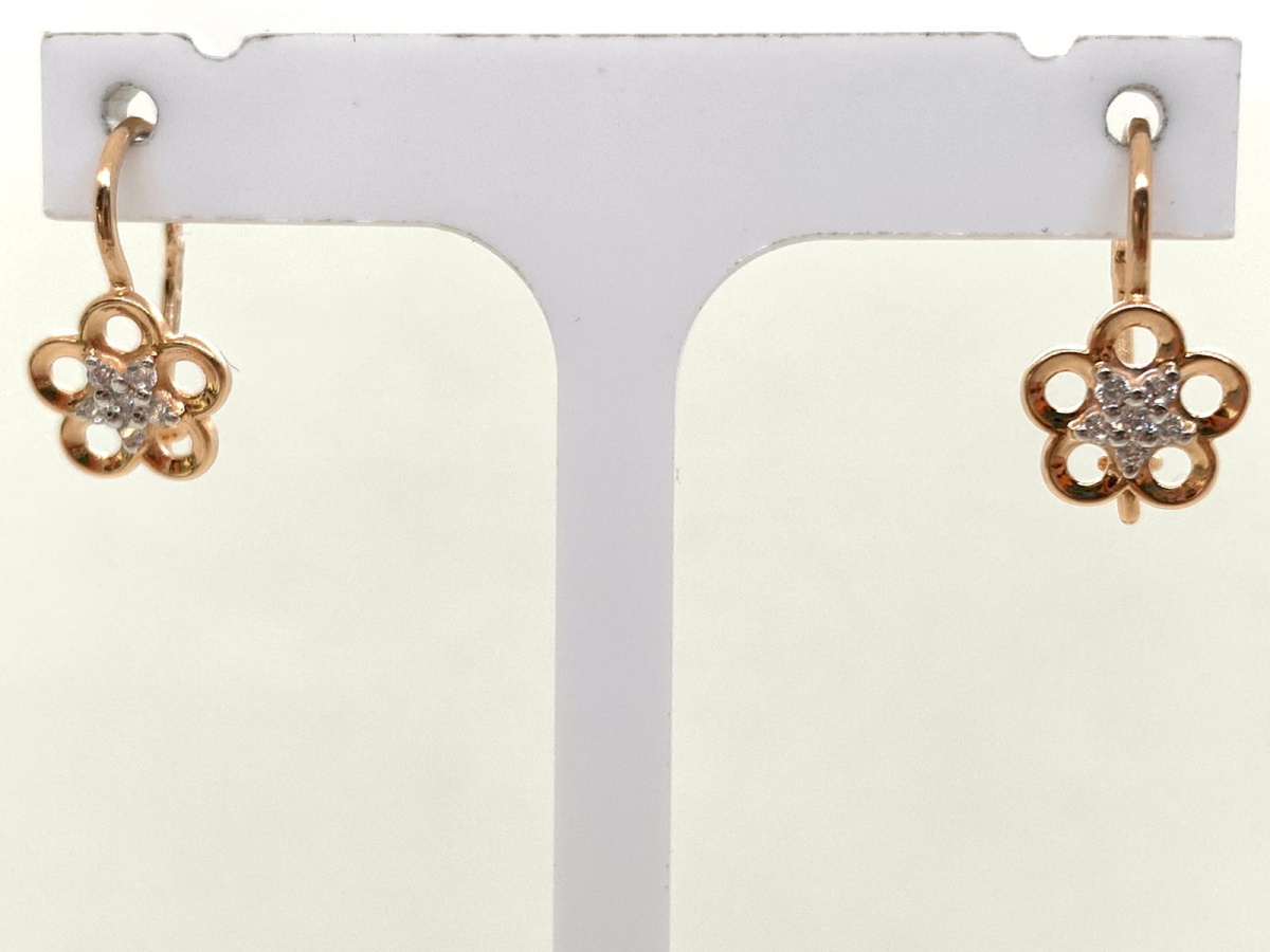 51-120-01536-1 СЕРЬГИ ПЕТЕЛЬКА с камнями (Au 585)