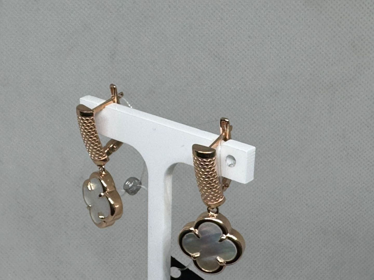 120228 п СЕРЬГИ ПЕРЛАМУТР (Au 585)