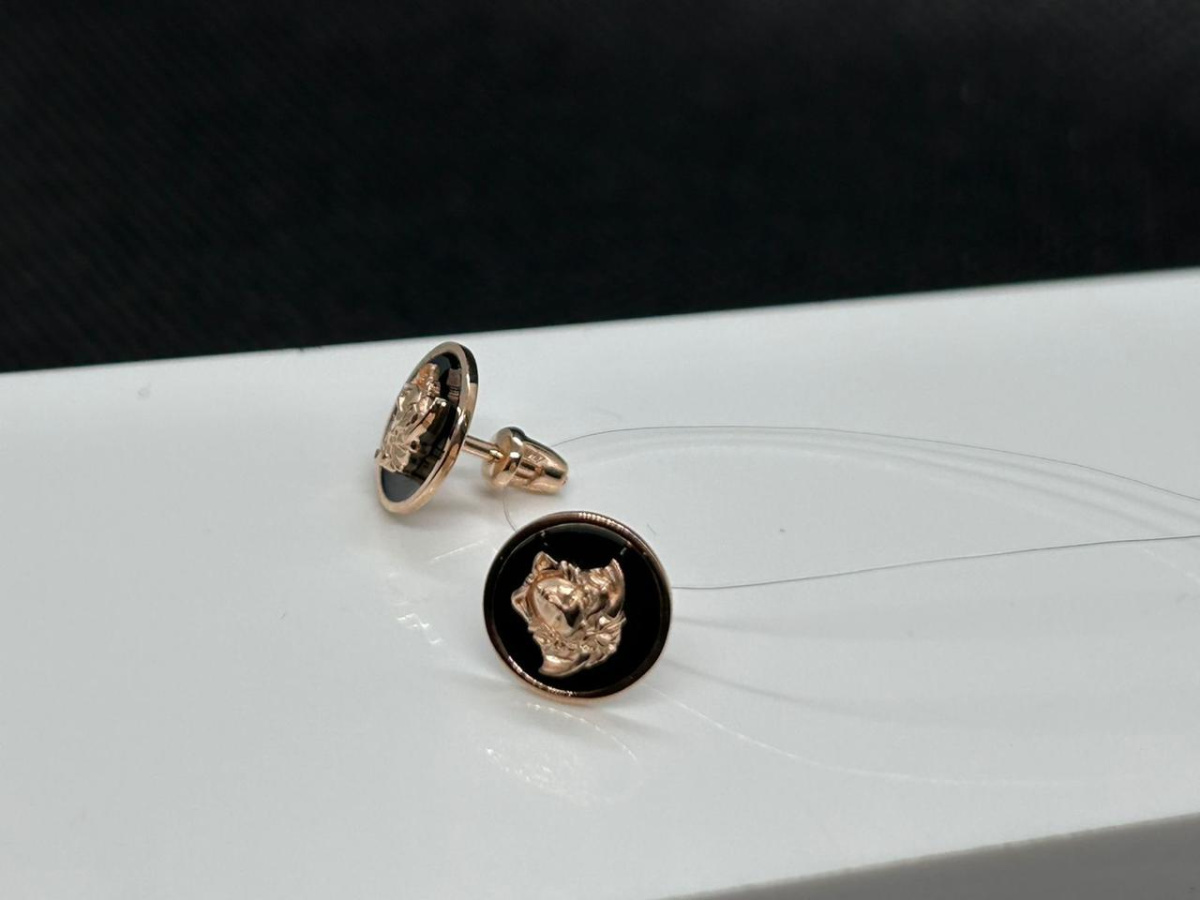 СЕРЬГИ ПУСЕТЫ эмаль (Au 585)