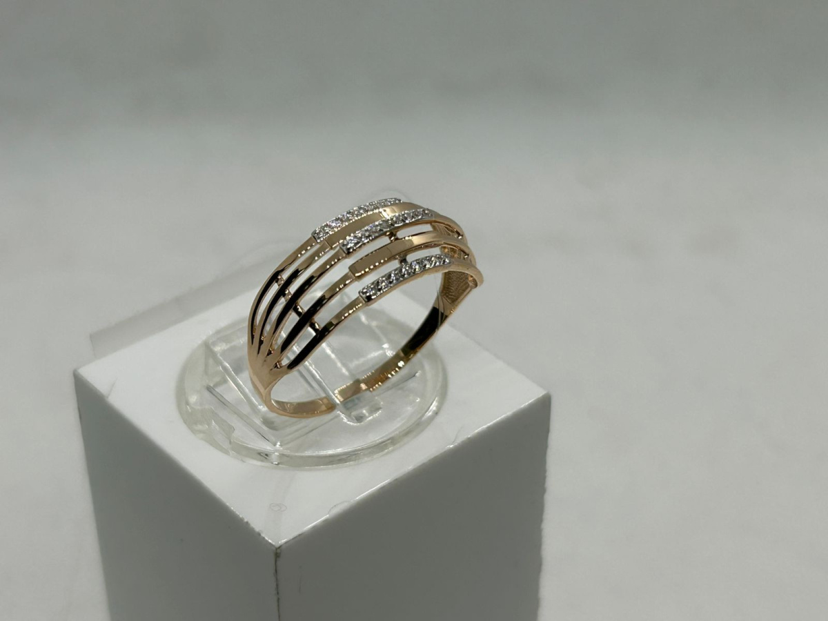 КОЛЬЦО С КАМНЯМИ (Au 585)