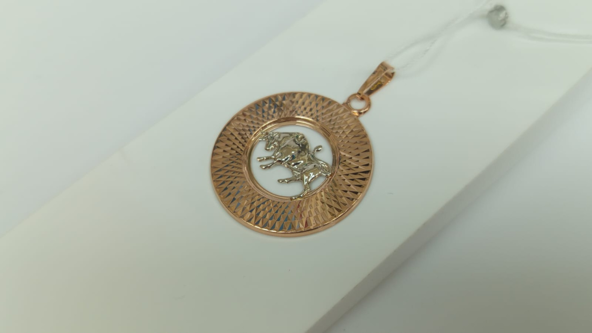 КрБПАтел ПОДВЕСКА ЗНАК ЗОДИАКА ТЕЛЕЦ (Au 585)
