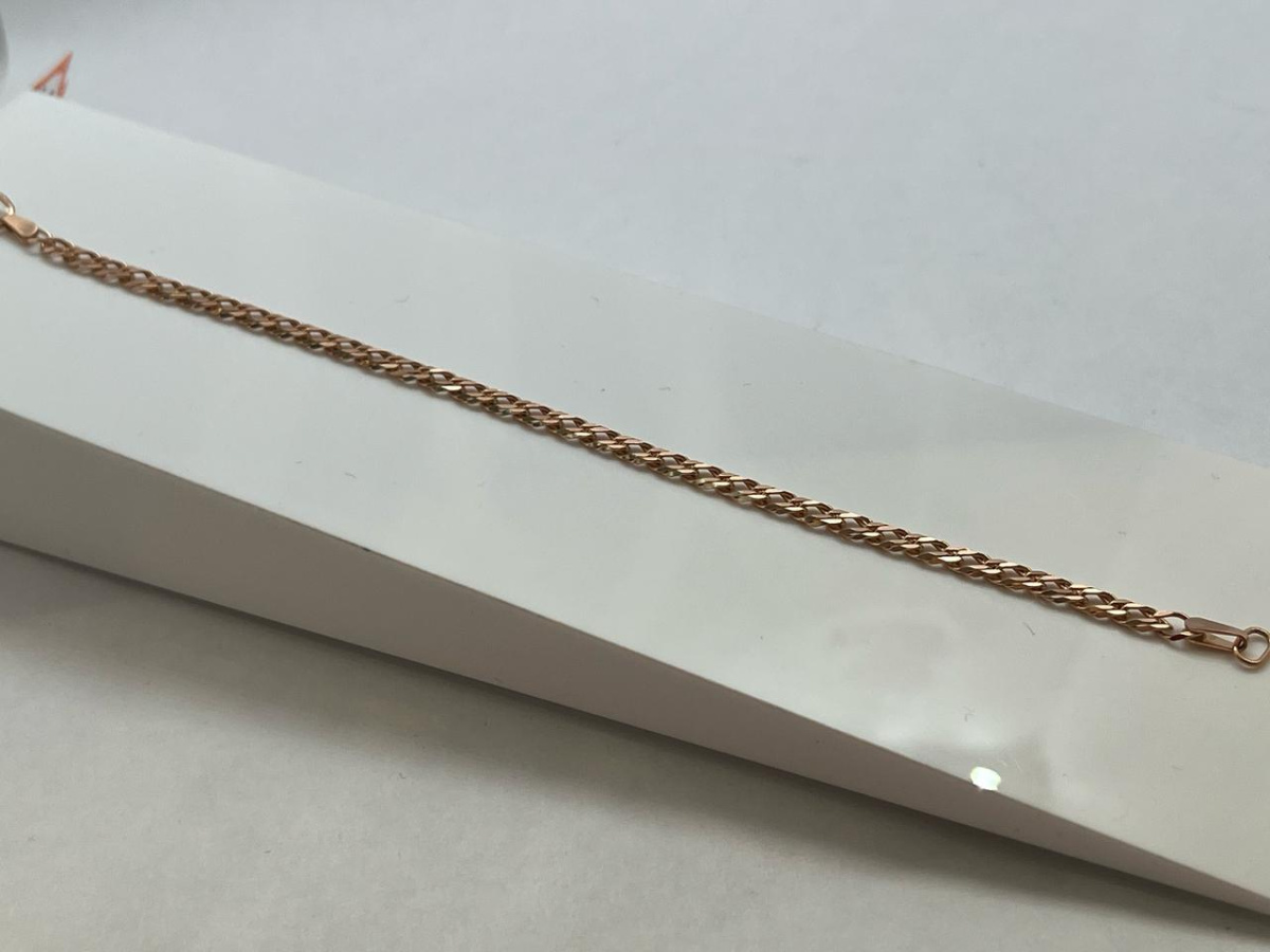 БРАСЛЕТ ПОЛНОВЕСНЫЙ Ромб двойной Au 585