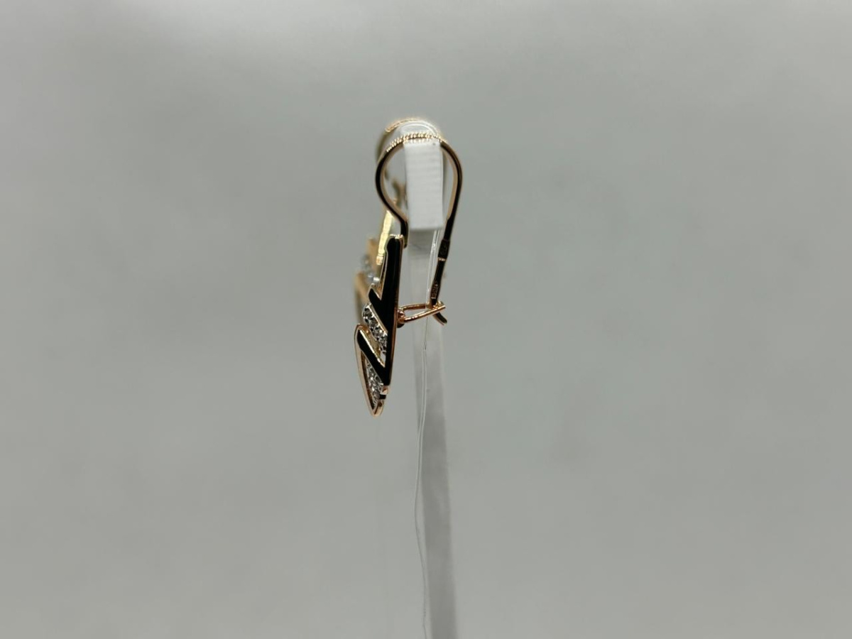 СЕРЬГИ ПЕТЕЛЬКА с камнями (Au 585)