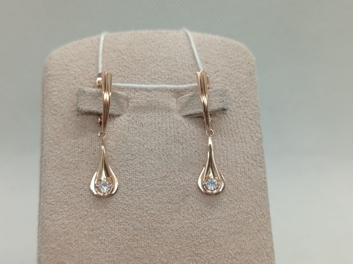 СЕРЬГИ С КАМНЕМ (Au 585)