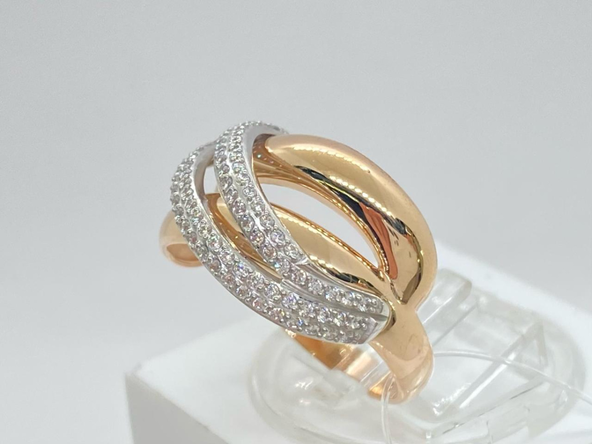 КОЛЬЦО С КАМНЯМИ (Au 585)