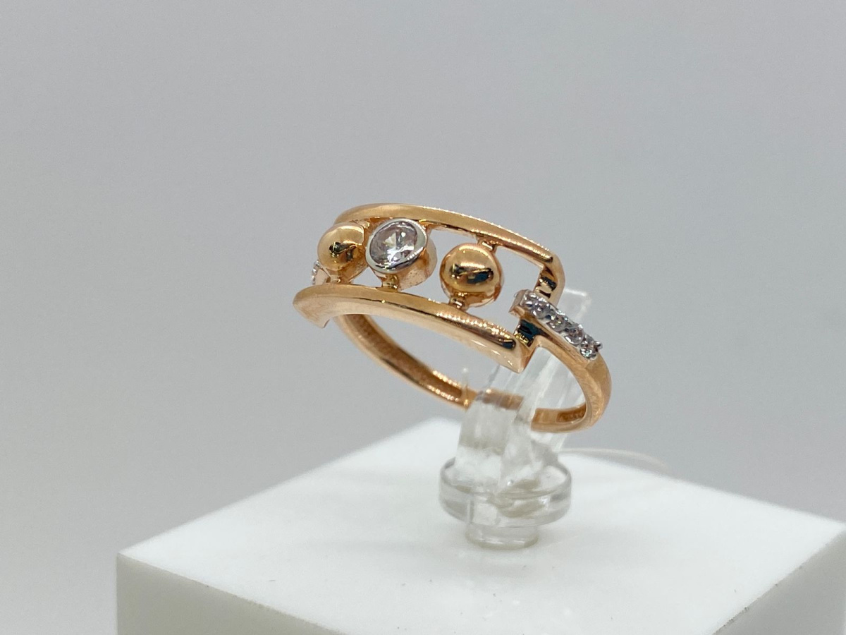 КОЛЬЦО С КАМНЯМИ (Au 585)