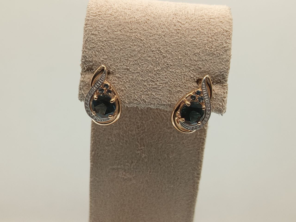 СЕРЬГИ ЛОНДОН ТОПАЗ с камнями (Au 585)