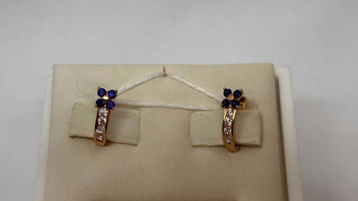 СКМИ585 СЕРЬГИ С КАМНЯМИ (Au 585)