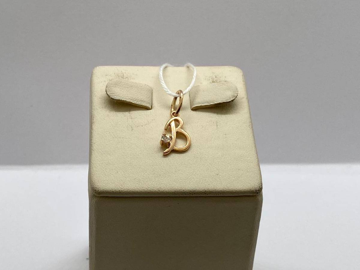 ПОДВЕСКА БУКВА В Au 585