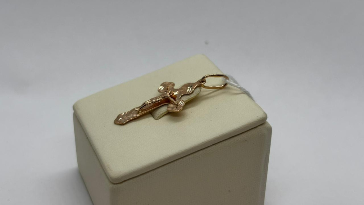 ПОДВЕСКА КРЕСТ БЕЗ КАМНЯ (Au 585)