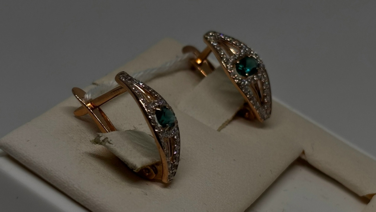 СКМИ585 СЕРЬГИ С КАМНЯМИ (Au 585)