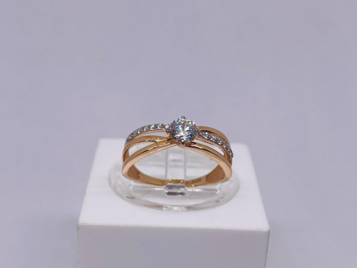 КОЛЬЦО С КАМНЯМИ (Au 585)