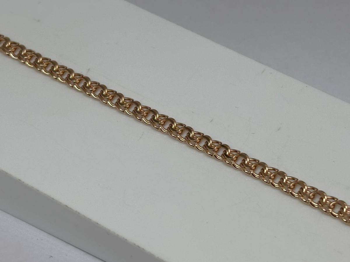 7060200П-16 БРАСЛЕТ ПУСТОТЕЛЫЙ Бисмарк (Au 585)