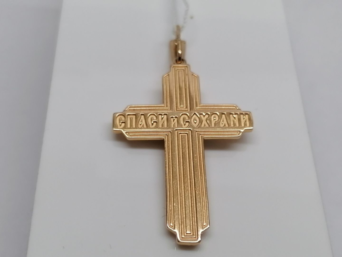 ПОДВЕСКА КРЕСТ без камня (Au 585)