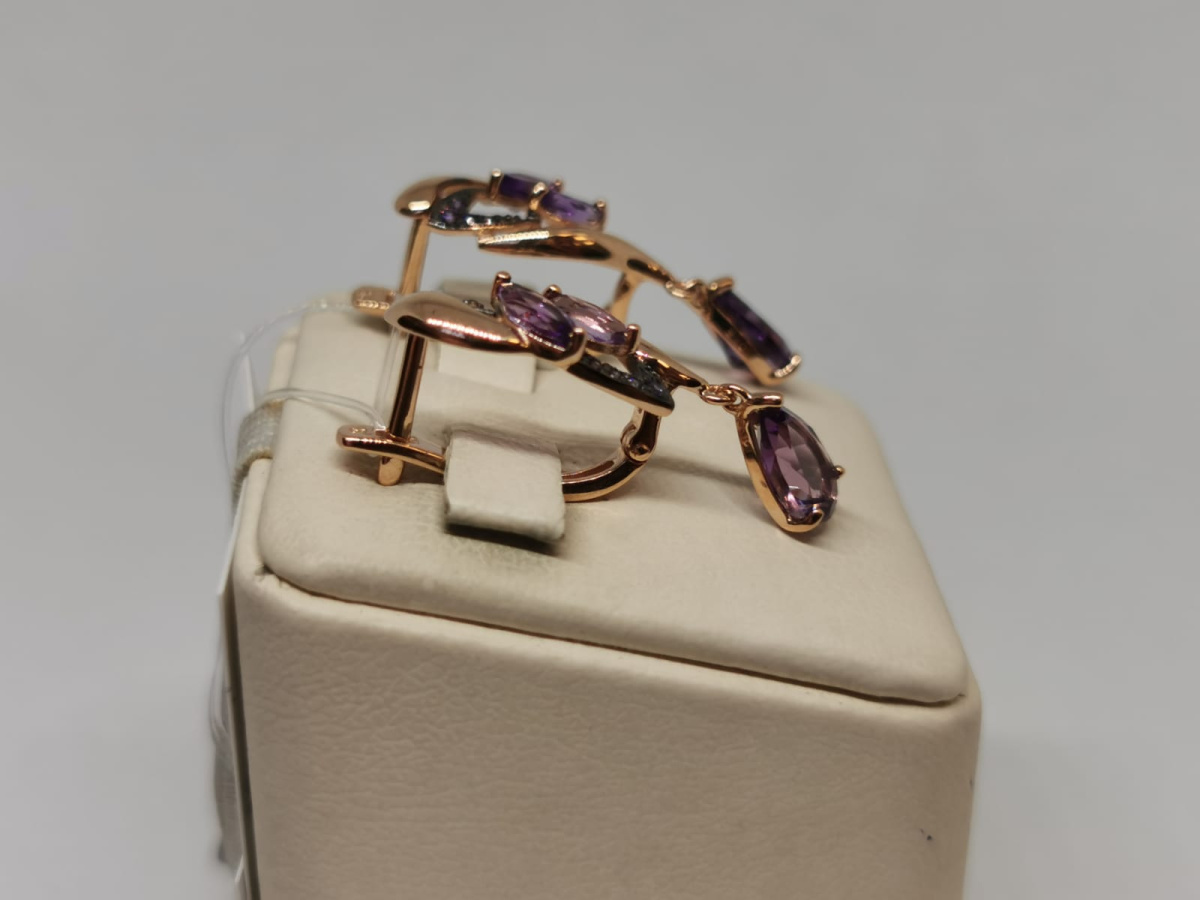 725066 СЕРЬГИ С КАМНЯМИ (Au 585)