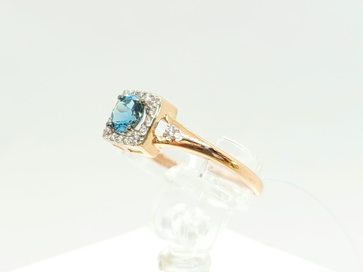 КОЛЬЦО ЛОНДОН-ТОПАЗ с камнями (Au 585)