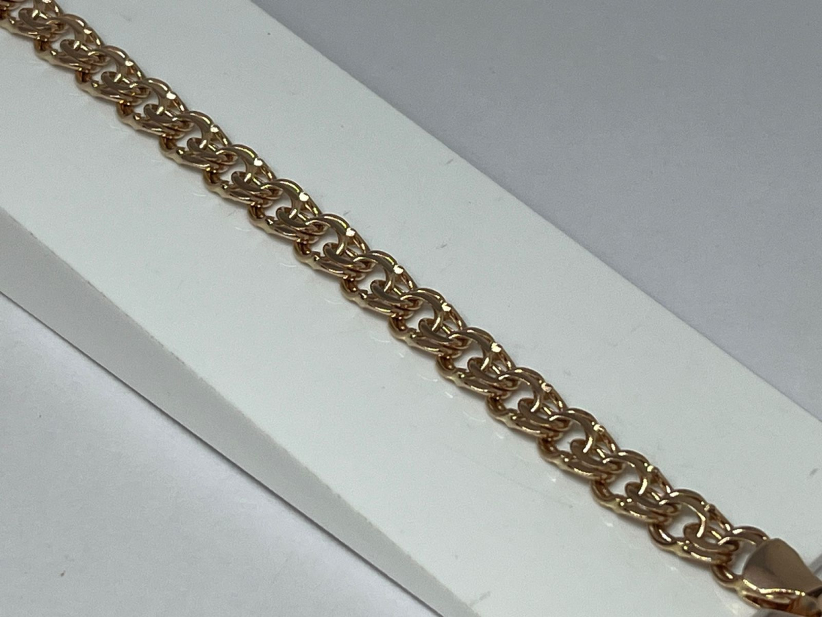 БЛБ585 БРАСЛЕТ ПОЛНОВЕСНЫЙ Бисмарк (Au 585)