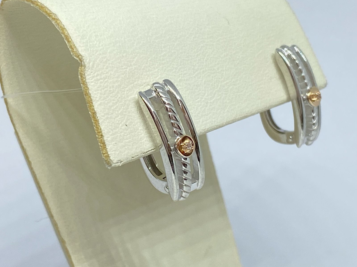 СЕРЬГИ БРИЛЛИАНТ (Ag 925)