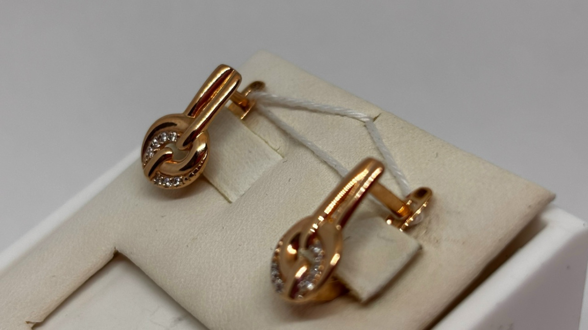 СКМИ585 СЕРЬГИ С КАМНЯМИ (Au 585)