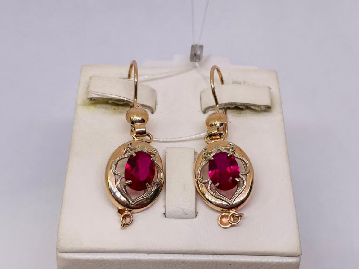 СЕРЬГИ С КАМНЕМ (Au 585)